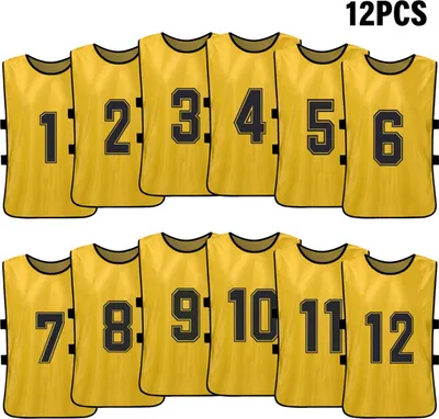 Obrázok produktu pre 12 ks detských futbalových dresov – rýchloschnúce futbalové dresy pre mládež, športové dresy na tréningy, basketbalové dresy, dresy s číslami