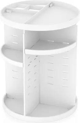 Immagine prodotto di Intirilife Organizzatore per il trucco girevole a 360 gradi in bianco - Contenitore per cosmetici per accessori di gioielleria, make-up e prodotti per la cura della pelle