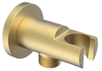 Produktbild von Sapho Brausehalter mit Duschanschluss, fest, rund, Gold matt