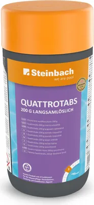 Produktbild von Steinbach | Poolpflege Quattrotabs | langsamlöslich | 200g Tabs | ideal für langanhaltende Wasserhygiene | pflegt zuverlässig und effizient | geeignet für Pools jeder Größe.