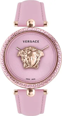 Produktbild von Versace VECO02222 Palazzo Empire gold pink Leder Armband Uhr Damen NEU