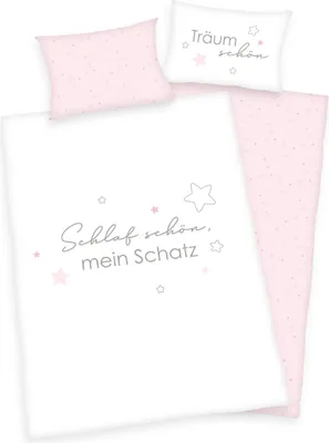 Produktbild von "Kleiner Schatz" ( babybest® ) Bio-Bettwäsche / Babybettwäsche / Kleinkinderbettwäsche, 100% Baumwolle ( Flanell ), 40x60 cm + 100x135 cm