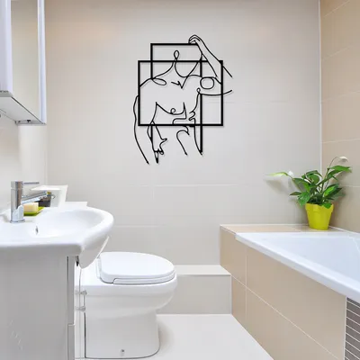 Image de Wallity, Fit Man, accessoire mural décoratif en métal, 100 % METAL (épaisseur : 1,2 mm), noir, 39 x 51 cm