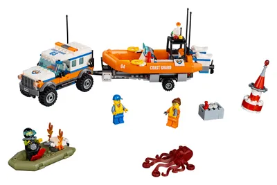 Produktbild von LEGO® City Geländewagen mit Rettungsboot 60165