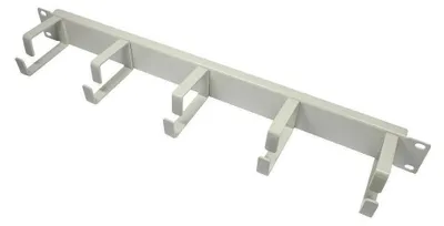 Produktbild von 19" Kabelführungspanel 1HE, 5 Metallbügel, lichtgrau RAL7035