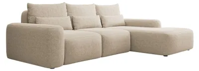 Produktbild von Selsey Carnos – Ecksofa mit Schlaffunktion, Lendenkissen, Chenille, Beige, rechts