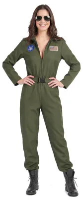 Produktbild von y Kampfpilotin Overall für Damen Karneval khaki M