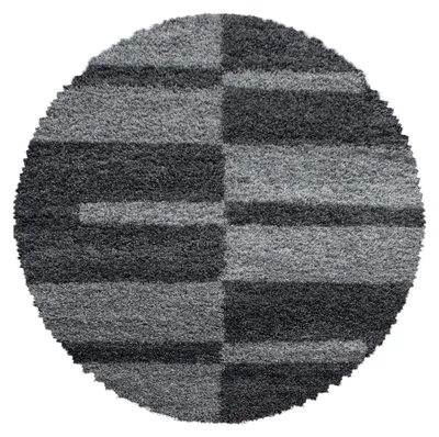 Produktbild von Hochflor Teppich Gianna rund, Farbe: Grau, Größe:80 cm rund