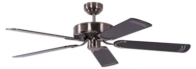 Immagine prodotto di Ventilatore da soffitto Potkuri Argento antico / Nero 132 cm con catenella