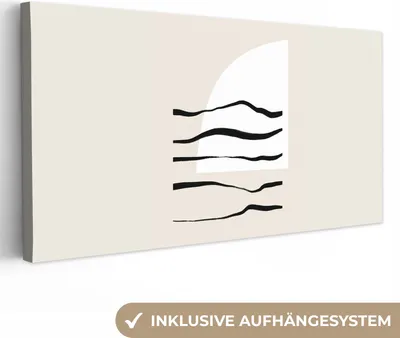 Zdjęcie produktu dla MuchoWow® - Obraz na płótnie - Abstrakcja - Linia - Pastel, fototapeta, dekoracja ścienna, obrazy do salonu, 80x40cm