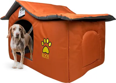 Produktbild von EVE Textile Hundehütte Katzenhütte Haustierhütte 40x60x45 cm Orange Hundehaus Katzenhaus Haustierhaus Hundehöhle Katzenhöhle Kühlend Atmungsaktiv