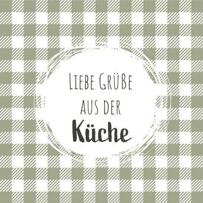 Produktbild von PAPER+DESIGN 206168 Lunchservietten Küchengrüße - 33 x 33 cm, 20 Stück