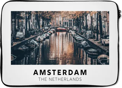 Produktbild von MuchoWow® Laptop Hülle 13 Zoll Amsterdam - Niederlande - Wasser Laptoptasche - Laptophülle - Sleeve - Rundumschutz