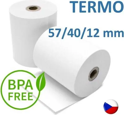 Immagine prodotto di Rotolo per registratori di cassa TERMO 57/40/12 mm (18 m), 10 pz
