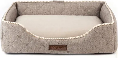 Produktbild von DOTTY Schlafplatz Hundebett, Hundesofa, Katzenbett Kuscheliges Haustierbett, Plüschbett für kleine Hunde, Hellbraun, Größe XS (45 cm x 35 cm)