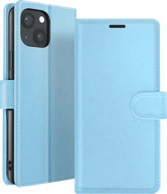 Image de Zanaé, étui à rabat pour iPhone 13 Mini avec fermeture magnétique & compartiment pour cartes, bleu clair