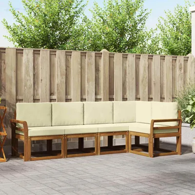 Produktbild von Sofa Set - VIDAXL - Loungesofa - mit Kissen - 5 pcs - Natur und Creme