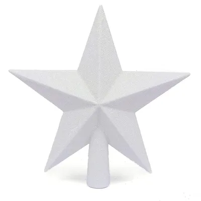 Immagine prodotto di Punta per albero di Natale, stella scintillante, 25,4 cm, bianca