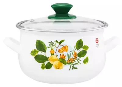 Produktbild von Emaille Topf mit Deckel Emaille Olkusz Quitte 2,9L laut Beschreibung
