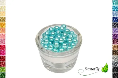 Produktbild von 50 Wachsperlen 8mm, Farbe:türkis 340