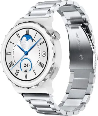 Produktbild von Strap-it Titanarmband - Kompatibel mit Huawei Watch GT 3Armband 42mmHochwertiger EdelstahlHuawei watch strap Armband mit faltschließe für 20mmArmband Silber
