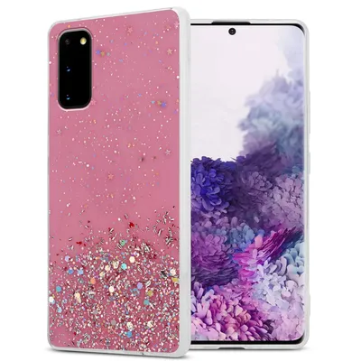 Produktbild von Cadorabo Hülle für Samsung Galaxy S20 Schutz Hülle in Rosa Handyhülle TPU Etui Glitter Cover Case Glitzer