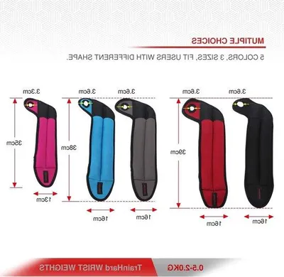 Obrázok produktu pre Náramky na zápästie s záťažou – 2 kg – nastaviteľné – 4 modely, 5 farieb – pomôcky na chôdzu