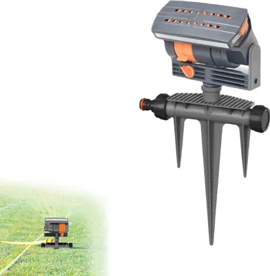 Produktbild von Automatischer Gartenrasensprenger, Viereckregner mit 16 Düsen, rotierendes Sprinklersystem für Rasen & Gartenbewässerung