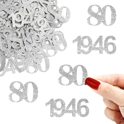 Productafbeelding van Confetti voor 80ste Verjaardag - 100 Stuks Glitter Decoratie