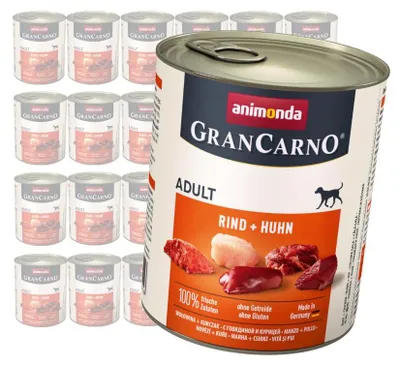 Zdjęcie produktu dla Animonda GranCarno Adult 24x800g Mokra Karma Dla Psa z Wołowiną i Kurczakiem