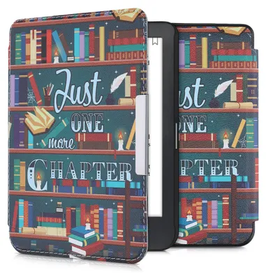 Produktbild von kwmobile Schutzhülle für Kobo Clara HD Hülle - eReader Flip Case mit Auto Sleep Funktion - Bibliothek Motto mit Mehrfarbig