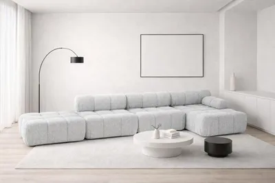 Produktbild von Kaiser Möbel Ecksofa L-Form XL, Stoff Bouclé Abriamo, Hellgrau, Rechts, Selia L XL
