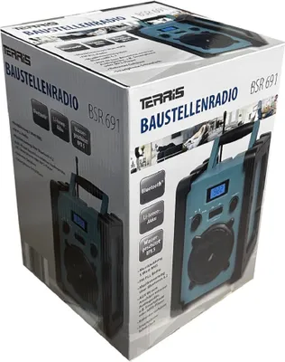 Produktbild von Blaupunkt Terris BSR 691 Baustellenradio mit Akku– Tragbares Radio mit Bluetooth robust (AUX-IN, 5 Watt RMS, Schutzklasse IPX5)