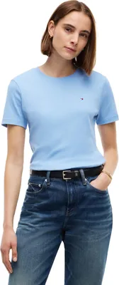 Zdjęcie produktu dla Koszulka damska Tommy Hilfiger, krótki rękaw, model Slim Fit, okrągły dekolt, kolor niebieski (Clo)