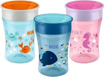 Imagen del producto de NUK Evolution, vaso mágico CL1, color blanco/azul/rosa