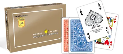 Image de MODIANO POKER - TROPHEE D'OR BRIDGE 100% plastique 2x 54