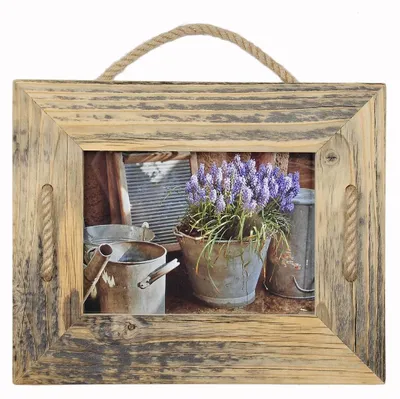 Image de Cadre photo à suspendre 15x20 cm Singel naturel clair brun clair en bois recyclé