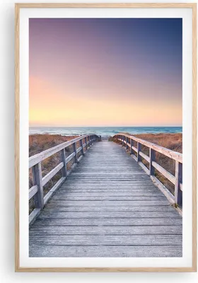 Produktbild von Gerahmtes Poster - Rahmen in heller Eiche - Weg Meer Brücke - 61x91,5 cm - Wand Bild - Wanddeko - Wandbilder - Kunstposter - Wandposter - Bilderrahmen - Bilder - Kunstdruck - P2NPA61x91-4948
