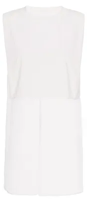 Produktbild von Damen Bluse aus Baumwolle und Elasthan, ärmellos, leicht, mit schlichten Mustern, weiß, Größe M
