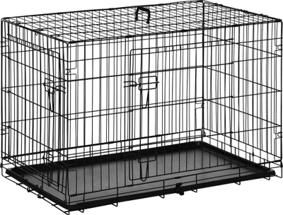 Obrázek produktu pro Přepravní klec PawHut drátěná klec pro psy přepravní box pro psy přepravní box se 2 dvířky 2 barvy v 5 velikostech