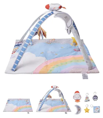 Produktbild von VEVOR Baby-Spielmatte, Baby-Aktivitätsmatte mit 6 Sinnes-Spielzeugen, übergroße blattförmige Bauchlage-Matte für Neugeborene von 0-18 Monaten, essentielles Geschenk für motorische Fähigkeiten und frühe kognitive Entwicklung, Quadrat-a, Mit Touch-Zubehör und Klang-Licht-Anhänger