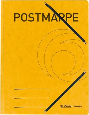 Produktbild von Einschlagmappe mit Gummizug Karton Postmappe gelb Packung mit 25 Stück
