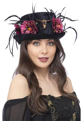 Produktbild von Smiffys - Zylinderhut für Damen SM1452 (Einheitsgröße) (Schwarz/Pink)