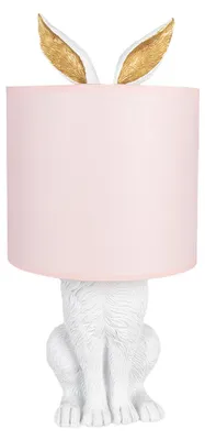Immagine prodotto di Clayre & Eef Lampada da tavolo Coniglio Ø 20x43 cm Bianco Rosa Poliresina