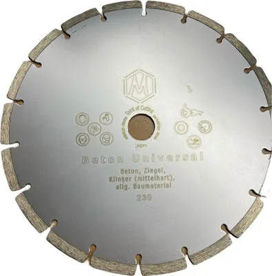 Image de 3x Disque diamant 230mm 22,23 Coupe à sec ou à l'eau 18 segments 39x2,6x7mm Béton Briques clinker pour matériaux de construction en général argenté