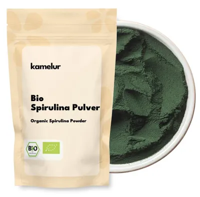 Produktbild von Kamelur Bio Spirulina Pulver grün 1kg