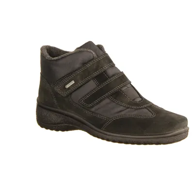 Produktbild von Bequemer Boots Ara München 48518-61, Schwarz, Leder/Textil, NEU- Damenschuhe bequeme Stiefel-Stiefeletten, Schwarz, leder/textil (velour hydro/hydro dublino), absatzhöhe: 20 mm