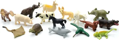 Produktbild von 12x Glücks-Minis Set Baby Kinder Tierfiguren Aufstellfiguren Elefant Elch Alpaka