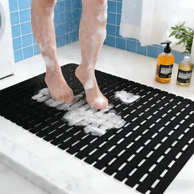 Immagine prodotto di Tappetino antiscivolo per doccia, tagliabile, 43 x 65 cm, colore nero, in PVC