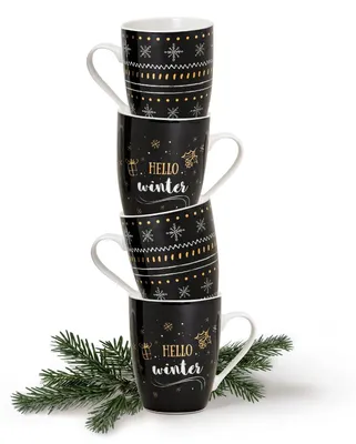 Produktbild von Weihnachtstassen 48er Set Weihnachtsdeko mit Spruch Hello Winter